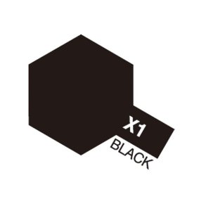 X-1 Black, Acrylic Mini 10 ml (penselmaling, blank) - Tamiya